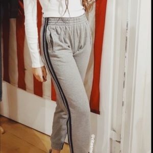 BRANDY MELVILLE GREY ROSA THERMAL SWEATPANTS
